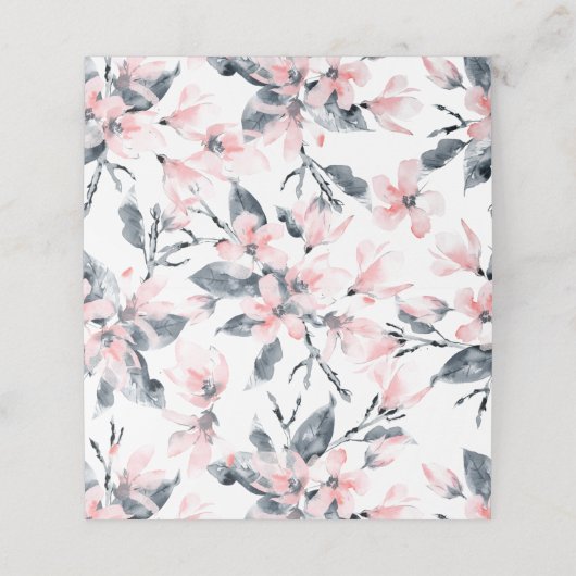 Roze en grijze Floral Waterverf Patroon (Buitenkant ongevouwen)