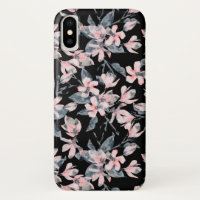 Roze en grijze Floral Waterverf Patroon