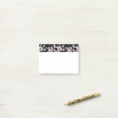 Roze en grijze Floral Waterverf Patroon Post-it® Notes (Op bureau)