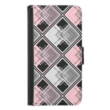 Roze en grijze geometrische patchwork #patchwork