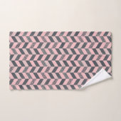Roze en grijze gepatterde herringbone bad handdoek (Handdoek)