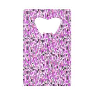 Roze en grijze gepersonaliseerde op maat kredietkaart flessenopener