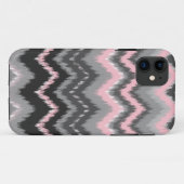 Roze en grijze Ikat Chevron Case-Mate iPhone Case (Achterkant (horizontaal))