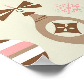 roze en grijze kerstsieraden poster (Hoek)