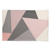 Roze en grijze Mid-eeuwse Moderne Geometrisch Kussensloop (Achterkant)