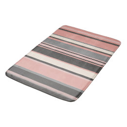 Roze en grijze Mid-eeuwse Moderne Stripes Badmat