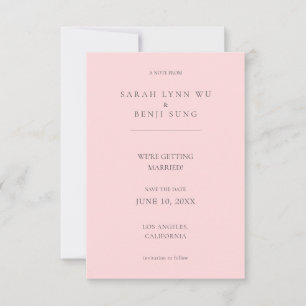 Roze en grijze minimalistische moderne 2 V2 sparen Save The Date