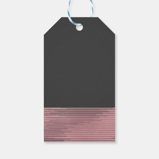 Roze en grijze moderne Glam-reeksen chic Elegant F Cadeaulabel (Achterkant)