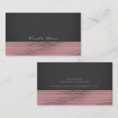 Roze en grijze moderne Glam-sequins Chic Elegant Visitekaartje (Voorkant / Achterkant)