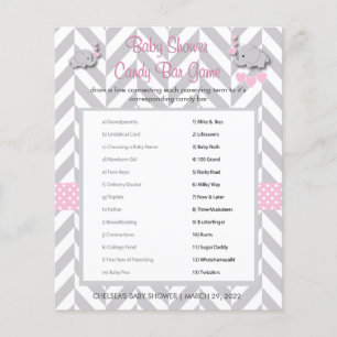 Roze en grijze olifant Baby shower