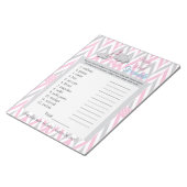 Roze en grijze olifant Baby shower Game 2 Notitieblok (Schuin)