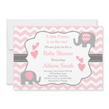 Roze en grijze olifant Baby shower