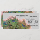 Roze en Grijze Pauw Wedding Programma (Voorkant / Achterkant)