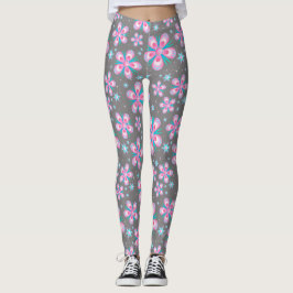 Roze en grijze platte Leggings