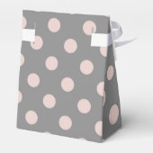 Roze en grijze poka Dots Birthday Party Bedankdoosjes (Achterkant)
