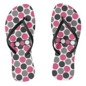 Roze en grijze Polika Dot Teenslippers (Voetbed)