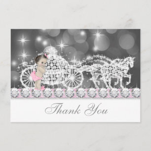 Roze en grijze prinses babyshower bedankt
