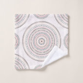 Roze en grijze stippen en lijnen Doodles Mandala Bad Handdoek (Wasdoekje)