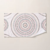 Roze en grijze stippen en lijnen Doodles Mandala Bad Handdoek (Handdoek)