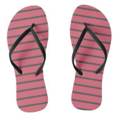 Roze en grijze strepen teenslippers (Voetbed)