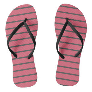 Roze en grijze strepen teenslippers