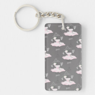 Roze en grijze waarneming Ballerina Girls Chic Sleutelhanger