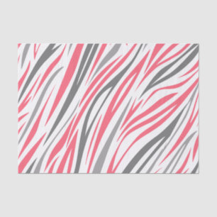Roze en Grijze Zebra Stripe Patroon Decoupage Tissuepapier