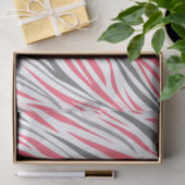 Roze en Grijze Zebra Stripe Patroon Decoupage Tissuepapier (Geschenk)