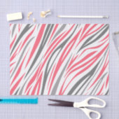 Roze en Grijze Zebra Stripe Patroon Decoupage Tissuepapier (Craft)