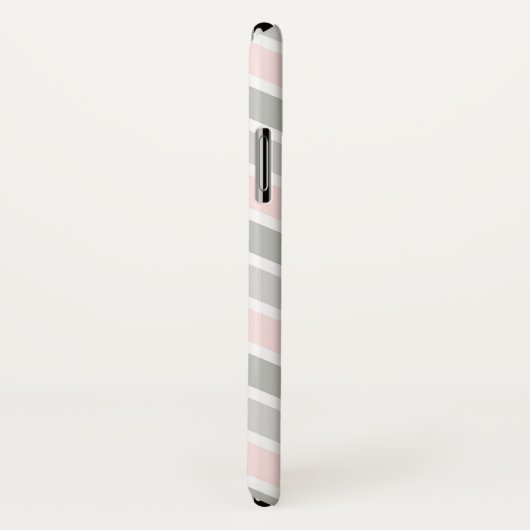 Roze en grijze zigzag Chevron Monogram Case-Mate iPhone Case (Achterkant / rechts)