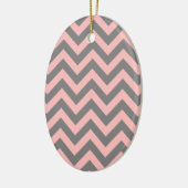 Roze en grijze zigzag keramisch ornament (Links)