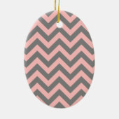 Roze en grijze zigzag keramisch ornament (Achterkant)