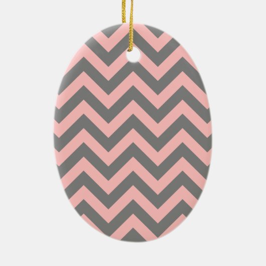 Roze en grijze zigzag keramisch ornament (Achterkant)