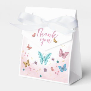 Roze en grillige vlinder Baby shower Bedankdoosjes