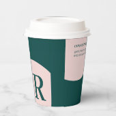 Roze en groen | Aangepaste Koffie voor kleurenblok Papieren Bekers (Links)