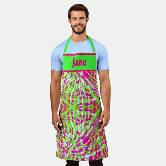 ROZE EN GROEN ABSTRACT STROPDAS-DYE DESIGN SCHORT (Gedragen)