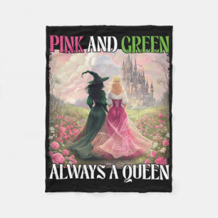 Roze en groen altijd een koningin heks Halloween v Fleece Deken