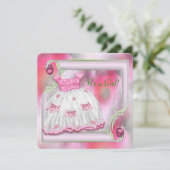 Roze en groen Baby shower Kaart (Staand voorkant)