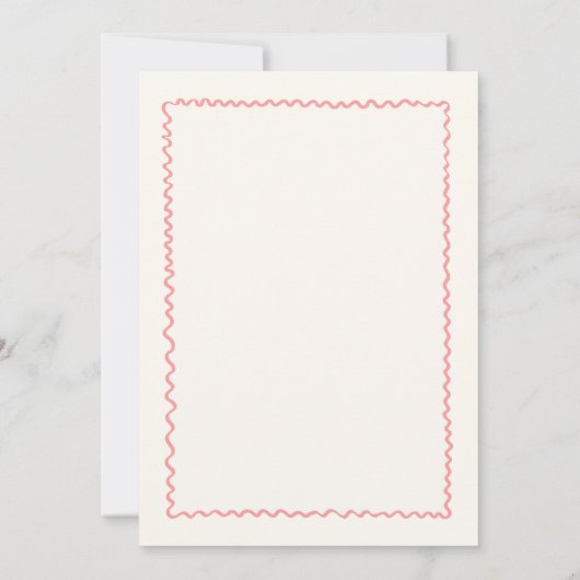 Roze en groen eigenzinnige Hand getrokken verlovin Kaart (Achterkant)