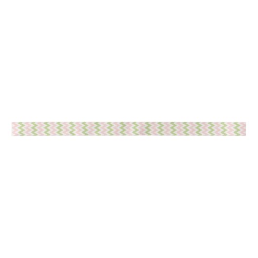 Roze en groen geometrisch chevron-patroon lint (Voorkant)
