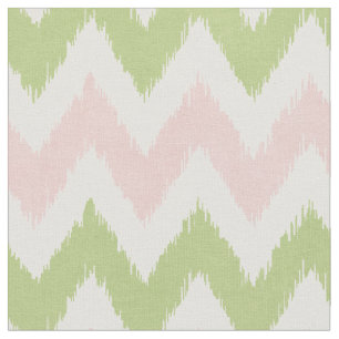 Roze en groen geometrisch chevron-patroon stof
