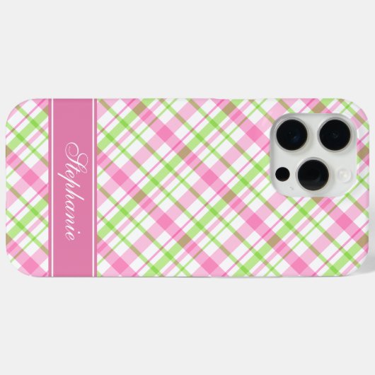 Roze en groen geplakt patroon Case-Mate iPhone case (Achterkant (horizontaal))