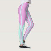 Roze en groen gestreepte leggings (Rechts)