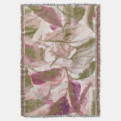 Roze en Groen Gevallen Bladeren Deken (Voorkant Verticaal)