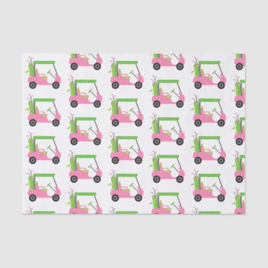 Roze en Groen Golf Kart-papier Tissuepapier (Voorkant)