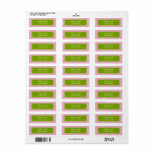 Roze en Groen Grieks Zeer belangrijk Patroon Etiket (Full Sheet)