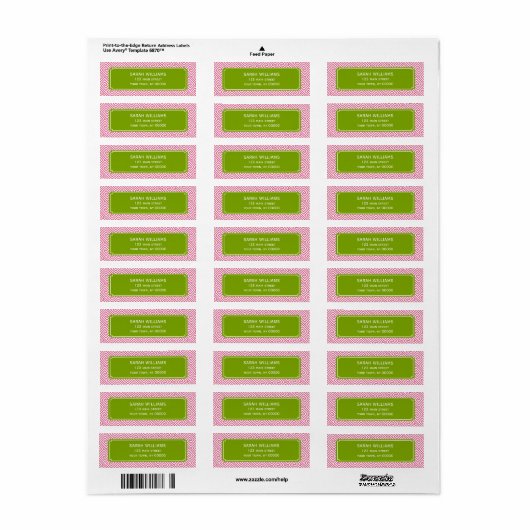 Roze en Groen Grieks Zeer belangrijk Patroon Etiket (Full Sheet)