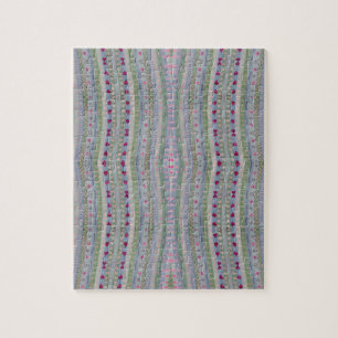 Roze en groen hartpatroon legpuzzel