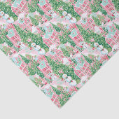 Roze en Groen Kerstdorp Tissuepapier (Detail)