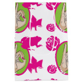 Roze en groen medium cadeauzakje (Achterkant)